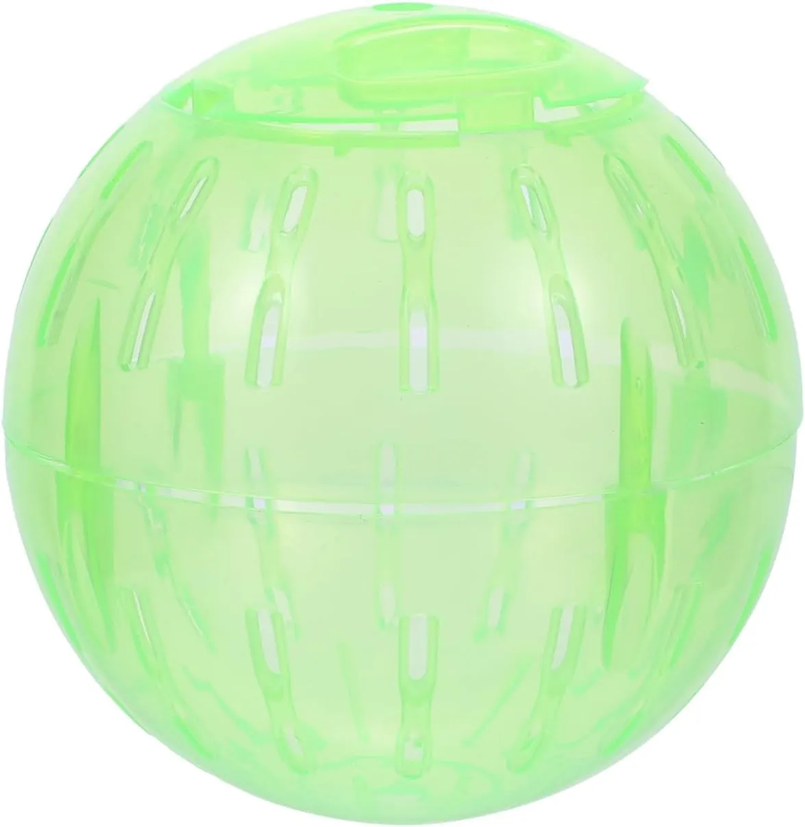 10cm Hamster Exercise Ball - Ventilated Transparent Running Wheel for Dwarf Hamsters, Gerbils and Small Pets - Plastic Activity Ball for Pet Playtime (Green)