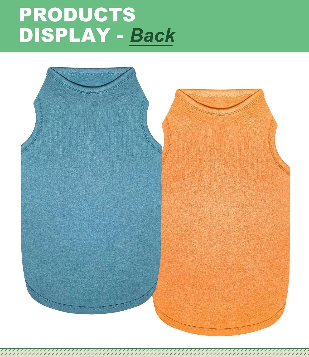 2 Pack Dog Shirts, Quick Dry Lightweight Dog T-Shirts Sleeveless Vest, Breathable Pet Clothes Tank Top for Large Medium Dogs, Mint Blue Orange Yellow (L)