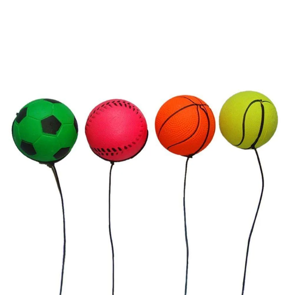 24 x SPONGE RUBBER HIGH BOUNCE RETURN BALL Wrist Strap Elastic String HOT