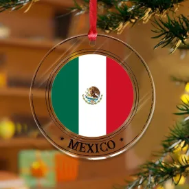 3" Acrylic Christmas Ornaments 2024 Mexico Rustic Hanging Ornaments Bauble Xmas Party Decorations Flag Sports Bar Party Events Keepsake Transparent Disc Stocking Name Tag