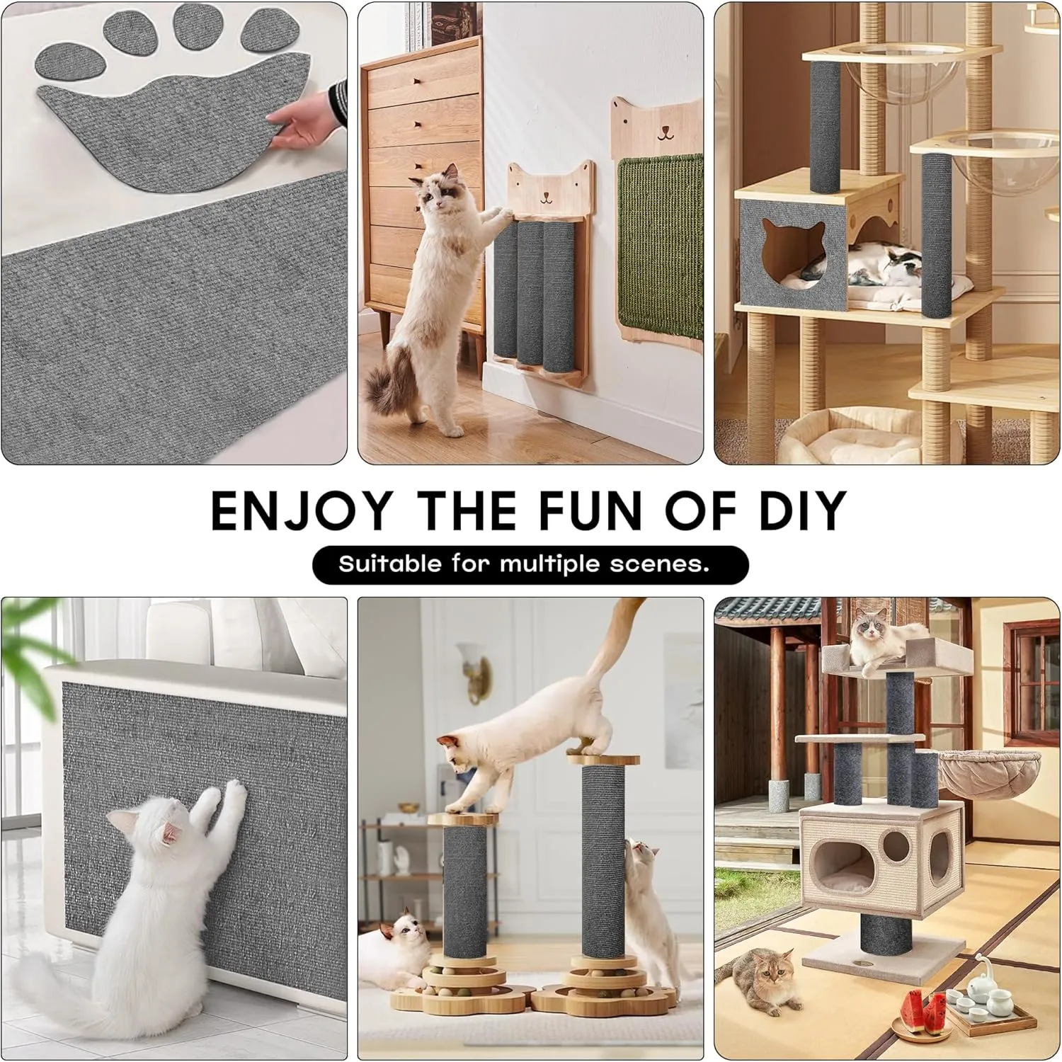 78.7"x15.8"Cat Scratcher & Couch Protector for Sofa - Scratch Pad, Scratching Post for Cats, Furniture Protector from Claws(Light Gray)
