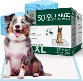 American Kennel Club Scented Puppy Pads  XXL & XXL  Sizes  28x44 Ultra Absorbent 6-Layer Pee Pads with Odor Control & Quick-Dry Gel  Fresh Scent  50 Count