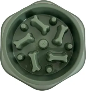 Anti-Gulping Slow Feeder Dog Bowl  Interactive, Non-Slip, Healthy Eating Design to Prevent Bloat for Small & Medium Dogs (Grass Green)