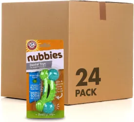 Arm & Hammer for Pets Nubbies Duality Bone Dental Dog Toy - Best Dog Chew Toy for Moderate Chewers - Helps Reduce Plaque & Tartar - Green Apple Flavor Baking Soda (Pack of 8)