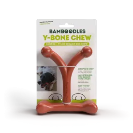 Bamboodles Medium Bacon Y Bone Chew