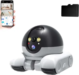 Blinky Bot Camera, Blinky Bot Pro Robot Camera, Patrol Buddy Pet RobotCamera, 1080p Hd Wi-Fi Mobile PetCameras with Dual-Lens, App Control, 2 Way Audio, Night Vision (32G)