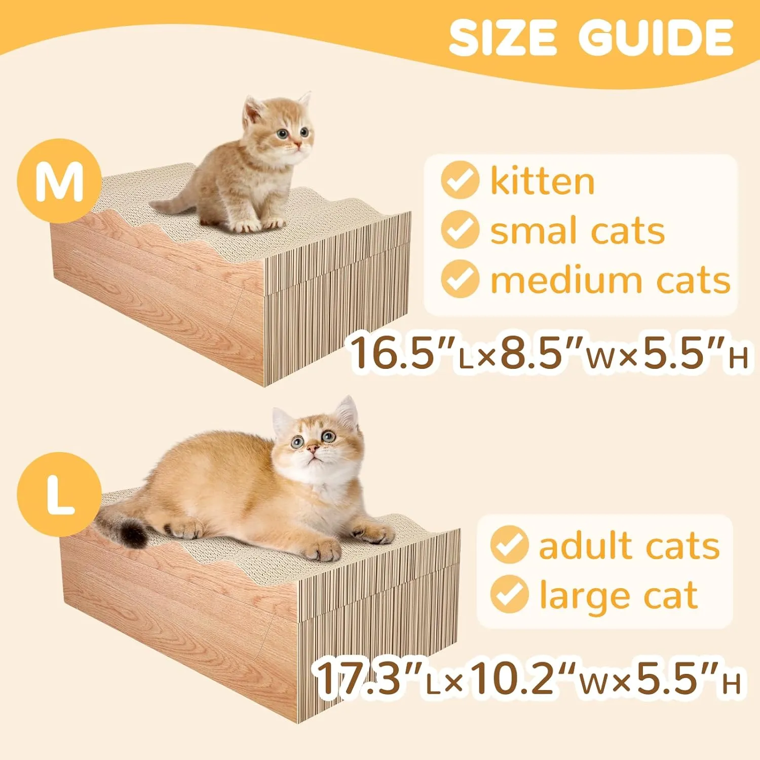 Cat Scratch Pad- 3 in 1 Corrugated Cardboard Cat Scratcher for Indoor Cats, Professional Cat Scratching Board for Adult Cats, Catify Cat Scratcher Pads