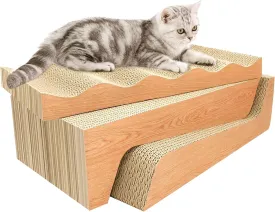 Cat Scratch Pad- 3 in 1 Corrugated Cardboard Cat Scratcher for Indoor Cats, Professional Cat Scratching Board for Adult Cats, Catify Cat Scratcher Pads