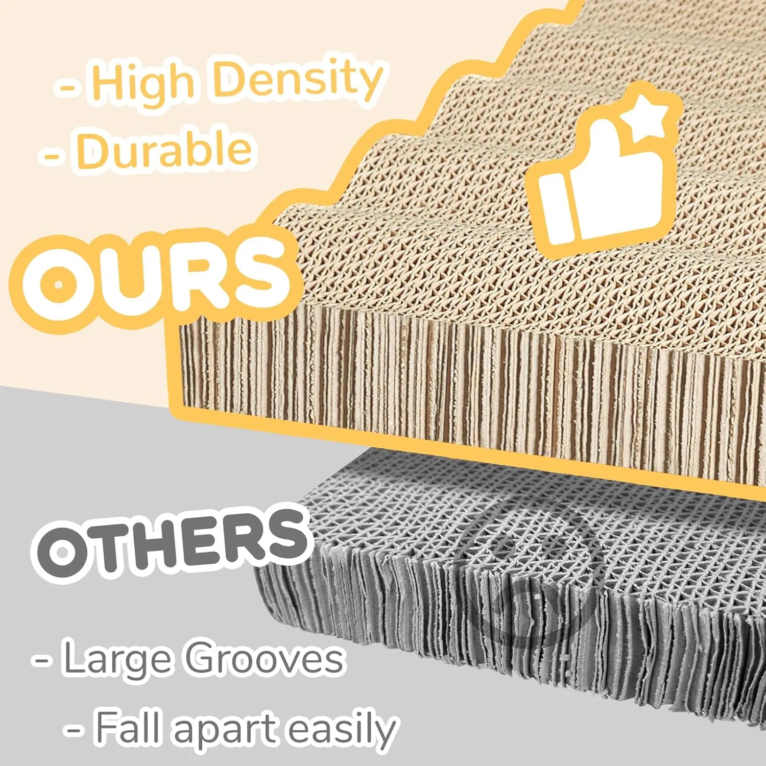 Cat Scratch Pad- 3 in 1 Corrugated Cardboard Cat Scratcher for Indoor Cats, Professional Cat Scratching Board for Adult Cats, Catify Cat Scratcher Pads