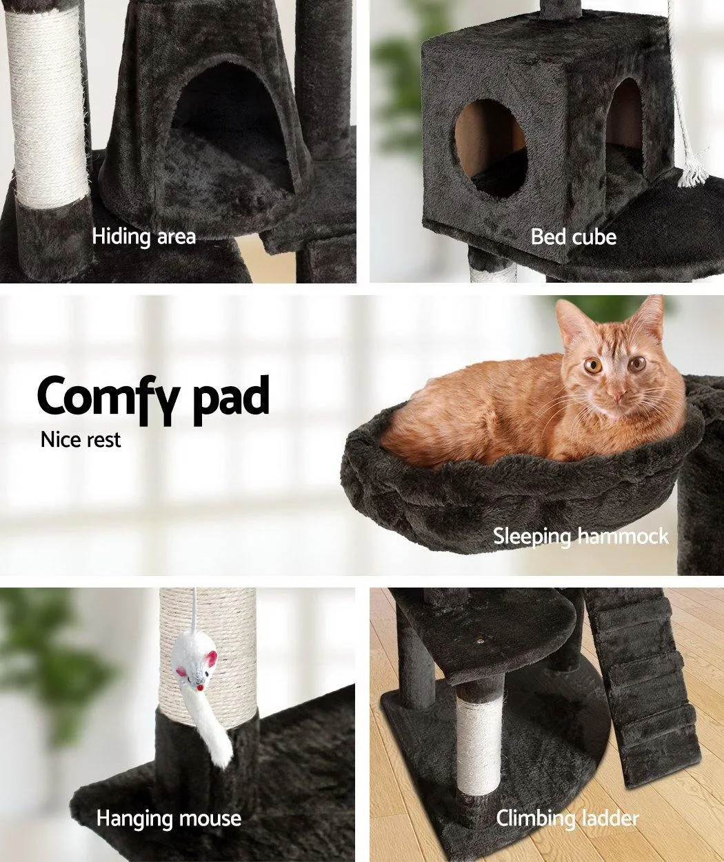 Cat Tree 193cm Post Scratcher Tower