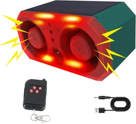 ChunHee Solar Outdoor Motion Sensor Alarm,Dog Barking Alarm,Support Recording & Adjustable Volume, Motion Activated Deer Deterrent,Repel Deer, Coyote,Raccoon, Fox,Squirrels for Garden Yard
