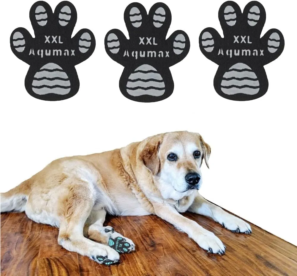 Dog Anti Slip Paw Grips Traction Pads,Dog Feet Stickers with Stronger Adhesive,Paw Protection to Provide Traction for Slippery Floors,Essentials for Senior Dogs,12 Sets (48 pcs) XXL Black