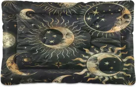 Dog Bed Mat No-Slip Self Warming Crate Mat Comfy & Thick Pet Sleeping Mat Machine Washable Kennel Pad Dog Bed for for Medium Small Dogs, 18" x 24", Fantasy Mystic Symbols