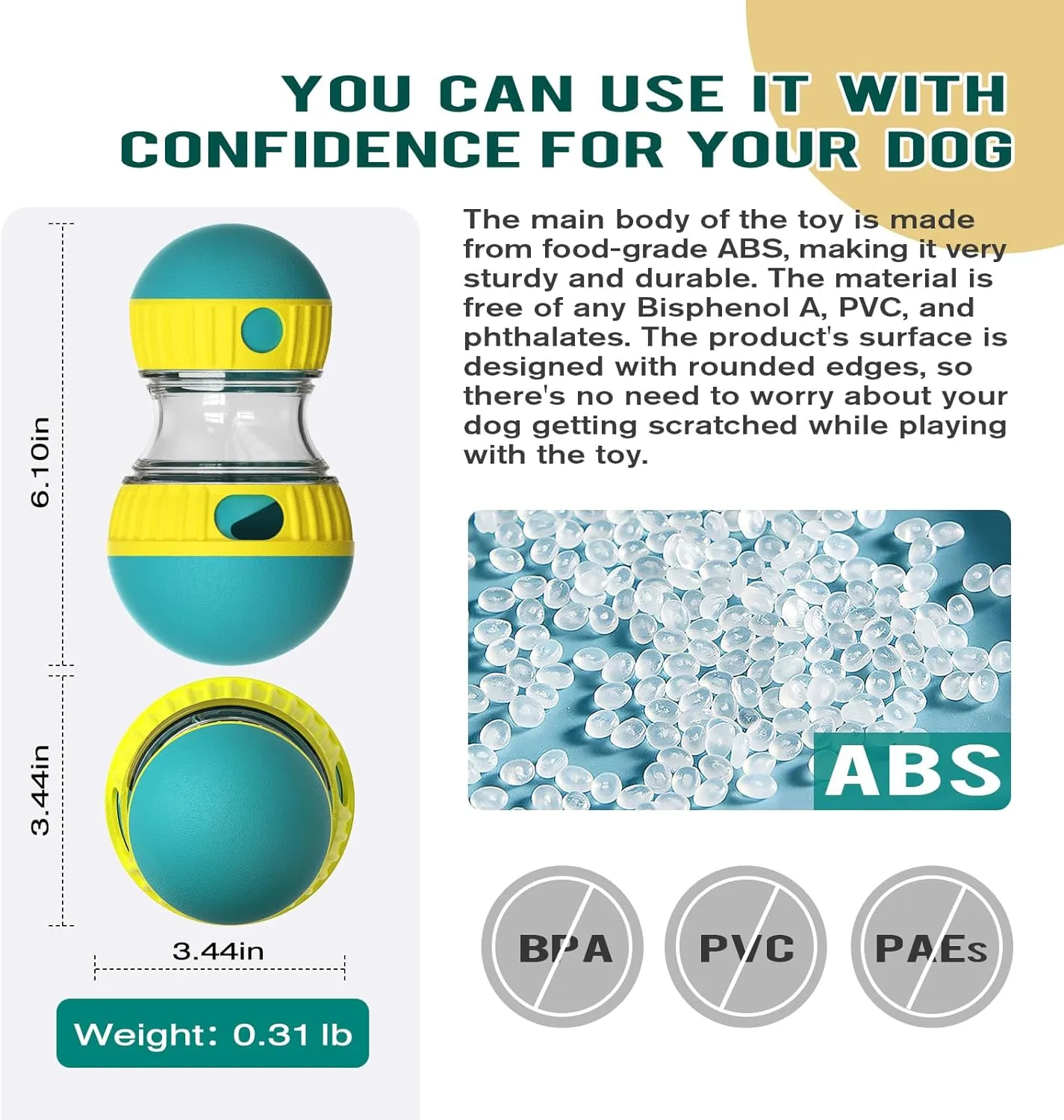 Dog Toy Balls Interactive Toys Adjustable Dog Treat Dispensing Ball for Slow Feeding Puzzle Ball Toy for Reduce Boredom and Stimulating IQ Training Suitable for Indoor and Outdoor Playing