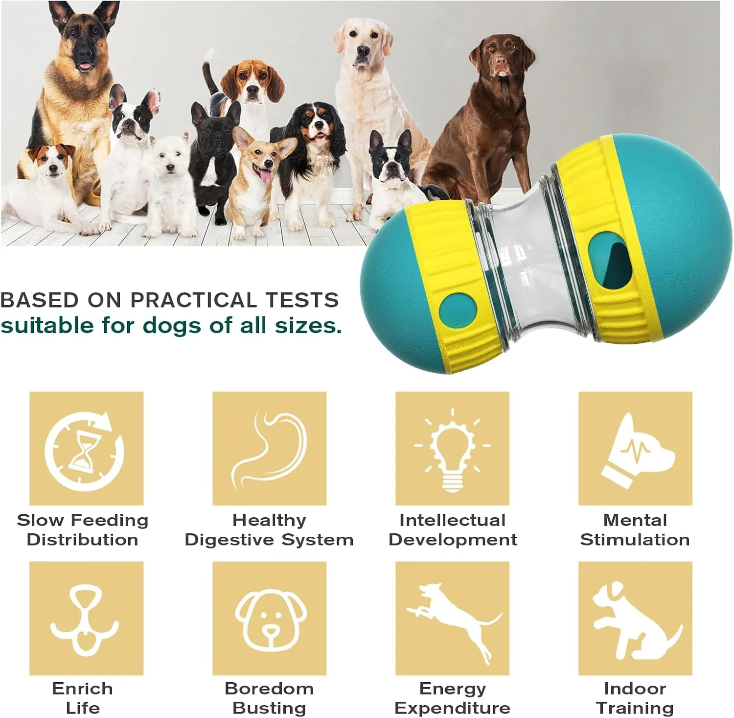 Dog Toy Balls Interactive Toys Adjustable Dog Treat Dispensing Ball for Slow Feeding Puzzle Ball Toy for Reduce Boredom and Stimulating IQ Training Suitable for Indoor and Outdoor Playing