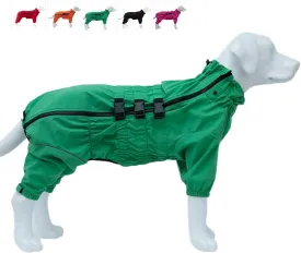 Dogs Waterproof Jacket, Lightweight Waterproof Jacket Reflective Safety Dog Raincoat Windproof Snow-Proof Dog Vest for Small Medium Large Dogs Green S