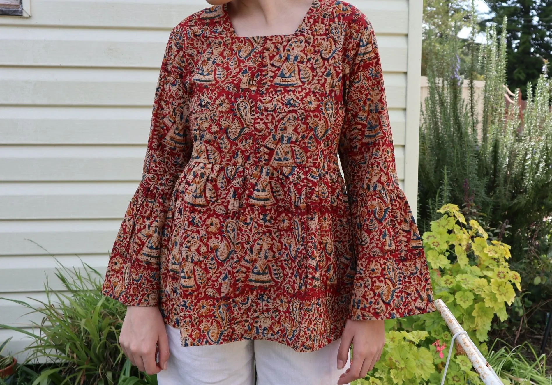 Fair Trade Bell Sleeve Square Neck Amelia Design