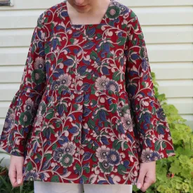 Fair Trade Bell Sleeve Square Neck Evelyn Design Top