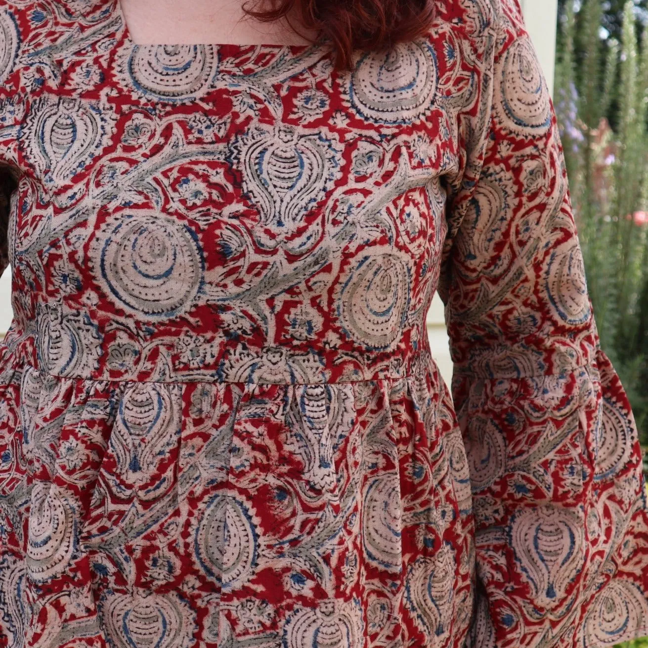Fair Trade Bell Sleeve Square Neck Top Harper Design