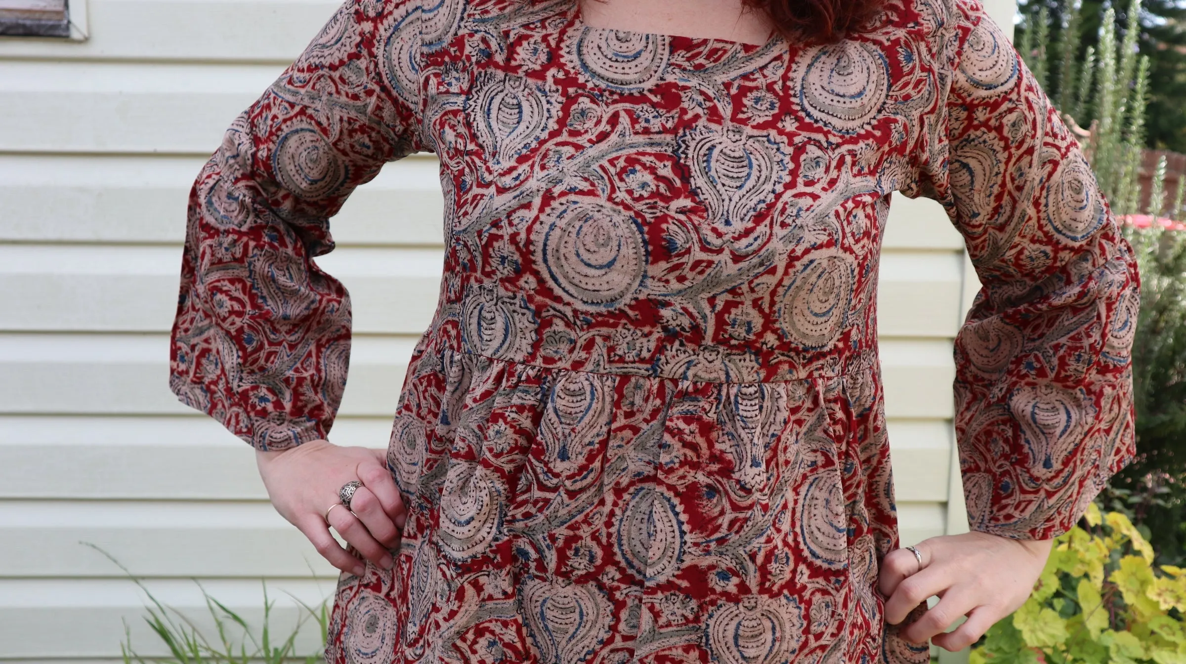 Fair Trade Bell Sleeve Square Neck Top Harper Design