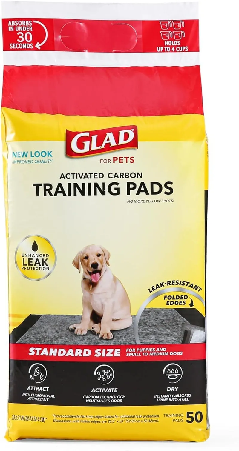 for Pets Black Charcoal Puppy Pads - Super Absorbent Disposable Dog Pee Pads, Potty Training Pads, and Pet Supplies - Dog Pee Pads for Crate Training and Indoor Use 23" X 23" - 50 Count - 4 Pack