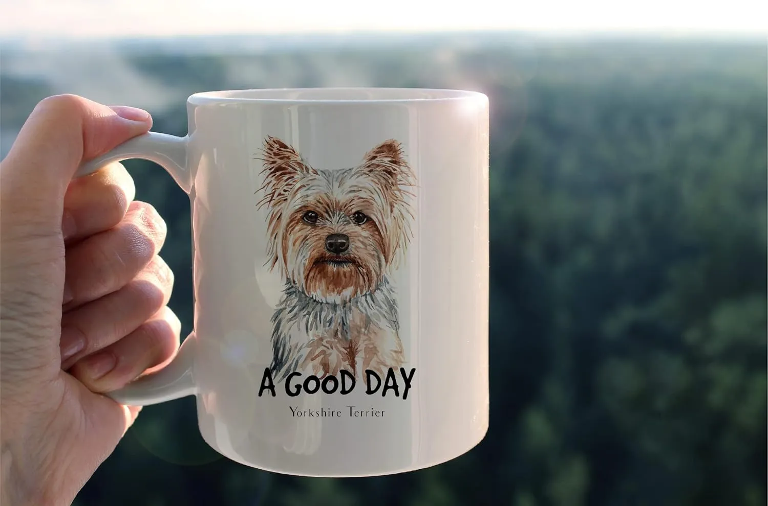 Funny Yorkshire Terrier Mug Cup,A Good Day Yorkshire Terrier Ceramic Mug-11oz Coffee Milk Tea Mug Cup,Gifts For Dog Lovers Yorkshire Terrier Mom Dog Mom Women Men Teen Girls,Pet Lovers Coworkers Gifts