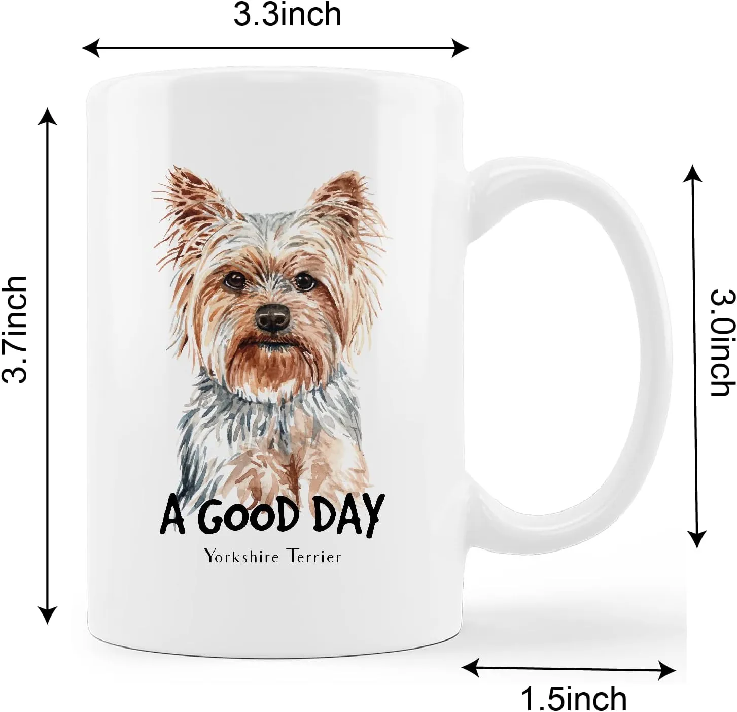 Funny Yorkshire Terrier Mug Cup,A Good Day Yorkshire Terrier Ceramic Mug-11oz Coffee Milk Tea Mug Cup,Gifts For Dog Lovers Yorkshire Terrier Mom Dog Mom Women Men Teen Girls,Pet Lovers Coworkers Gifts