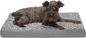 Furhaven Memory Foam Dog Bed for Medium/Small Dogs w/ Removable Washable Cover, For Dogs Up to 35 lbs - Ultra Plush Faux Fur & Suede Mattress - Gray, Medium