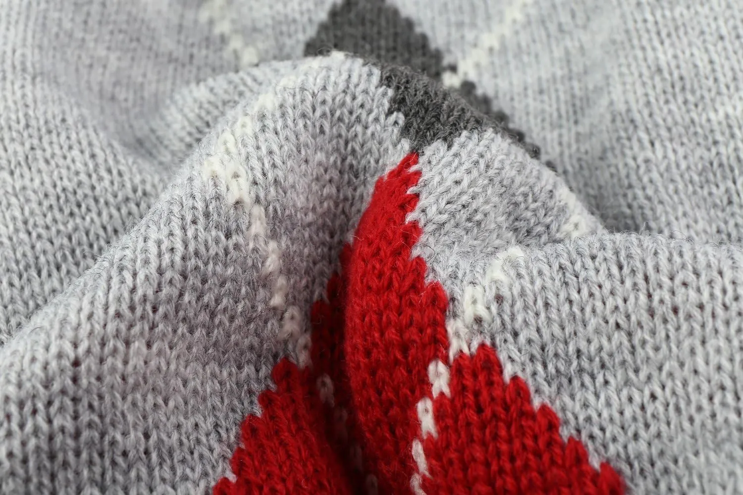Grey Argyle Knit Pet Sweaters Clothes for Small Dogs, Grey Small (S) Size