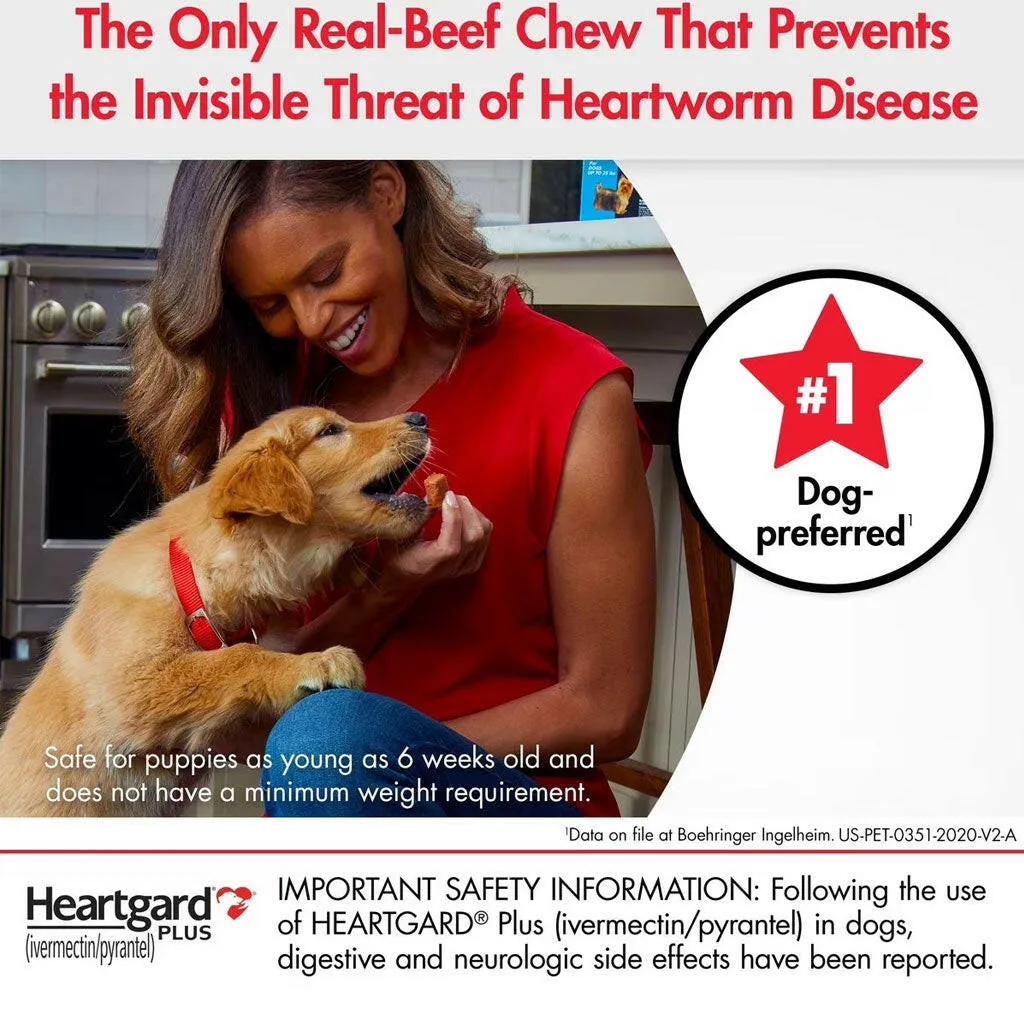 Heartgard Plus Chew for Dogs (Ivermectin/Pyrantel), 26-50 lbs (Green Box)