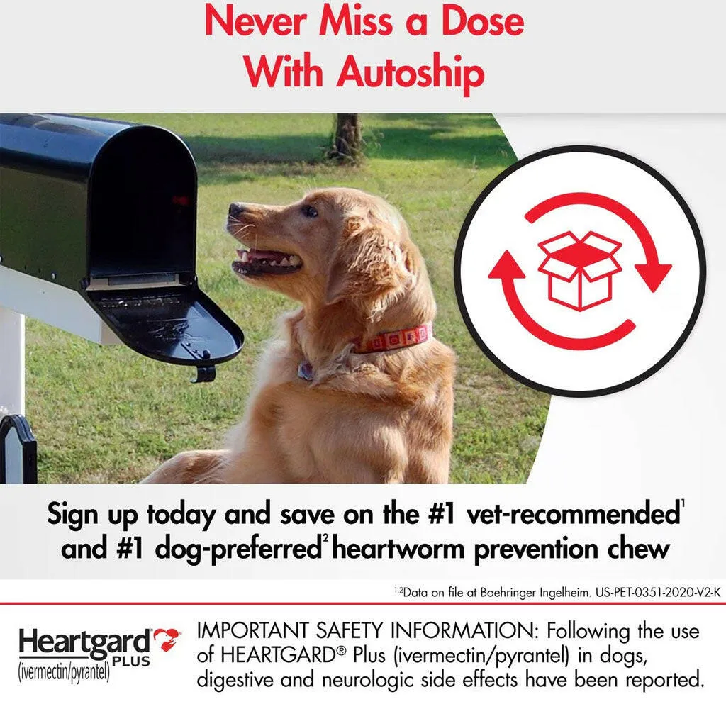 Heartgard Plus Chew for Dogs (Ivermectin/Pyrantel), up to 25 lbs