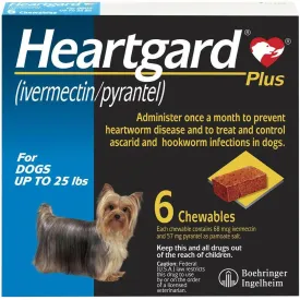 Heartgard Plus Chew for Dogs (Ivermectin/Pyrantel), up to 25 lbs