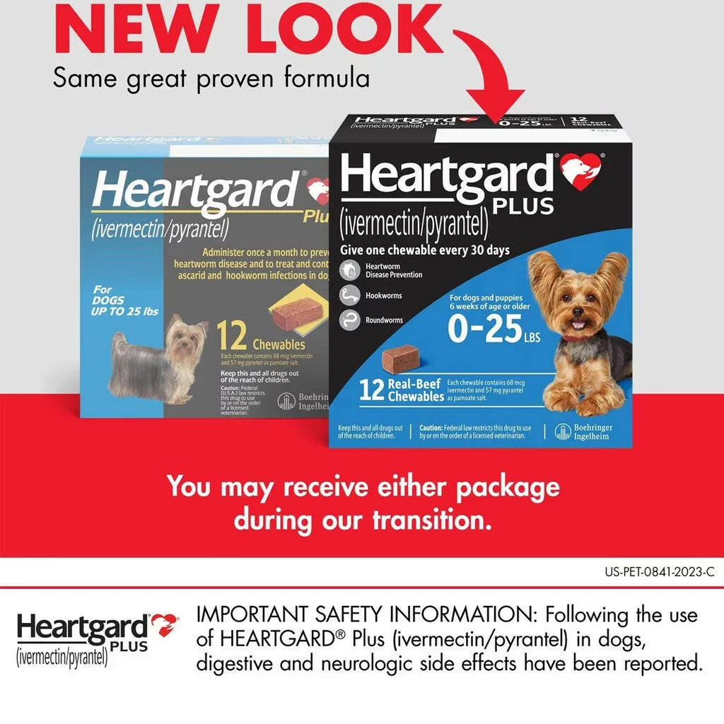 Heartgard Plus Chew for Dogs (Ivermectin/Pyrantel), up to 25 lbs