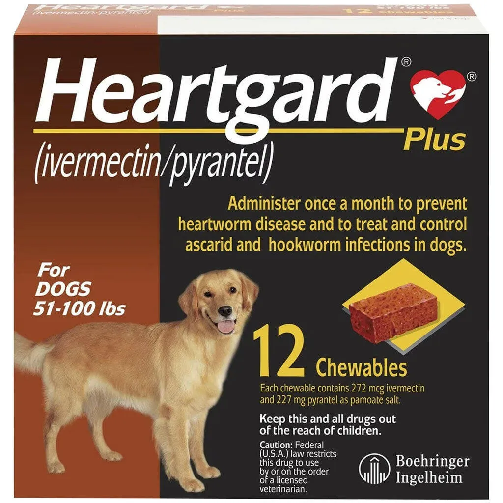 Heartgard Plus Heartworm Prevention Chews for Dogs 51-100 lbs
