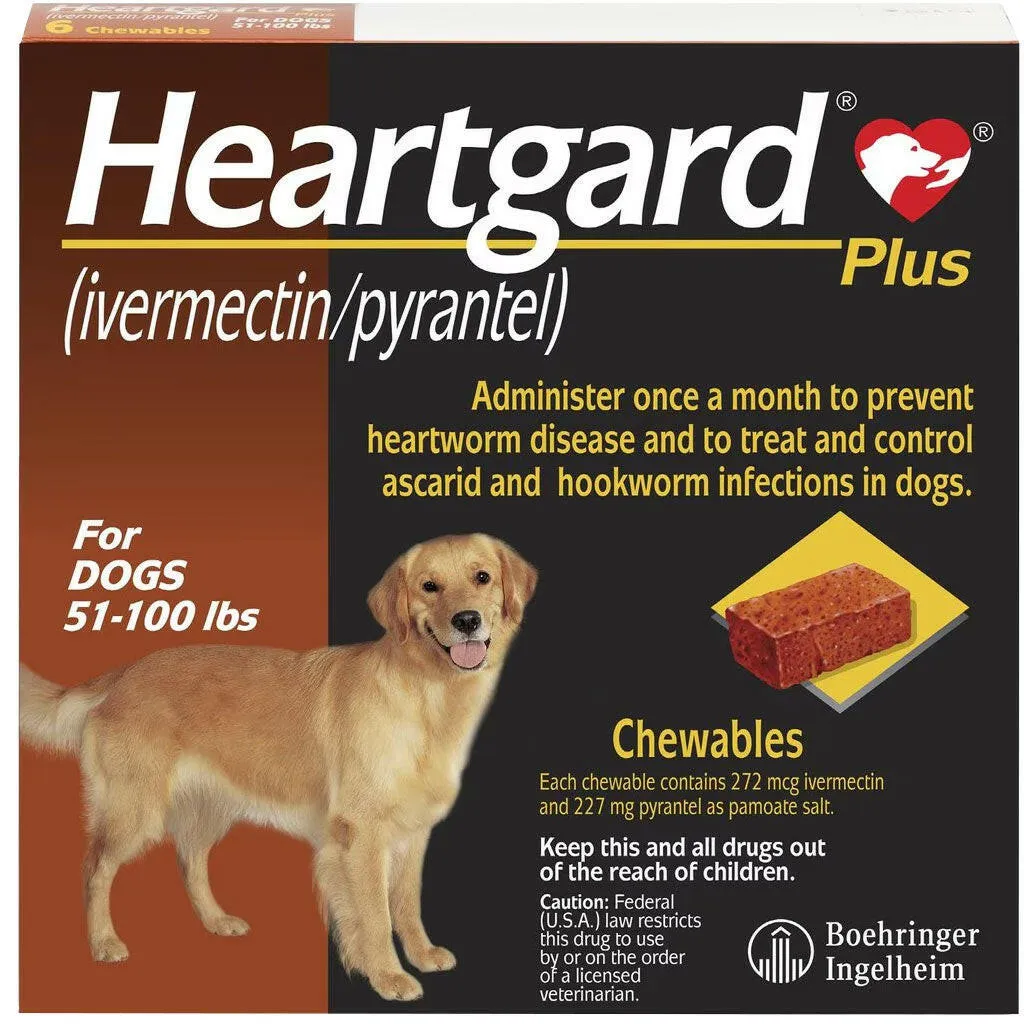 Heartgard Plus Heartworm Prevention Chews for Dogs 51-100 lbs