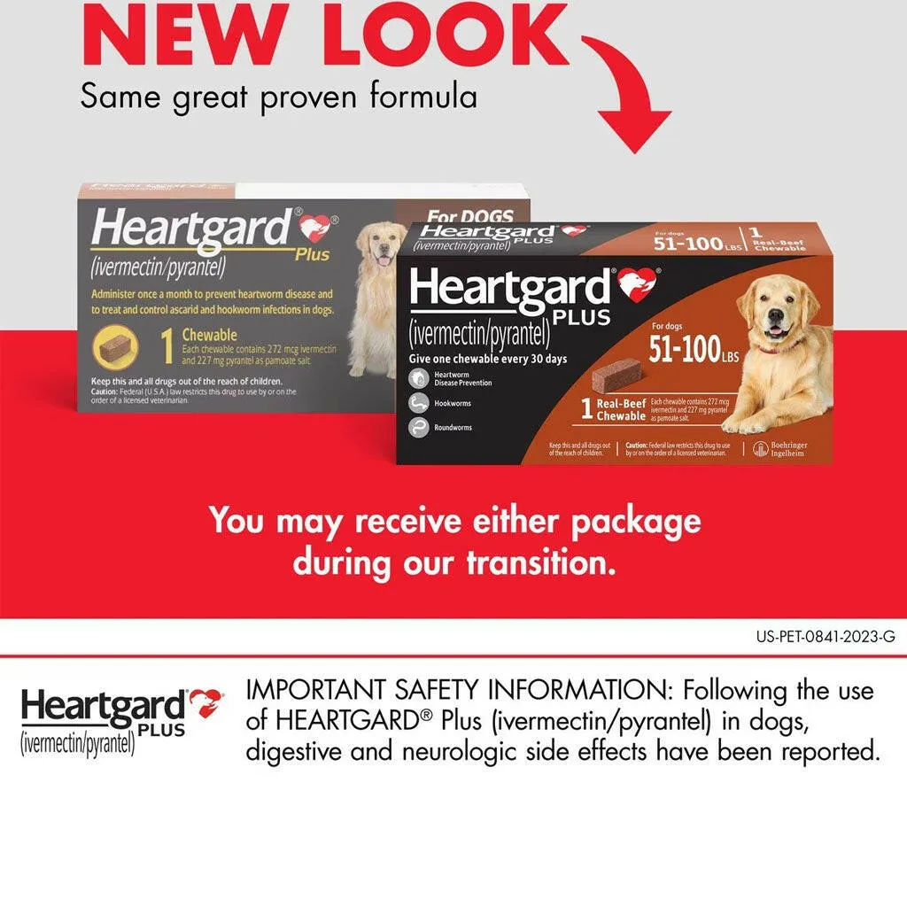 Heartgard Plus Heartworm Prevention Chews for Dogs 51-100 lbs