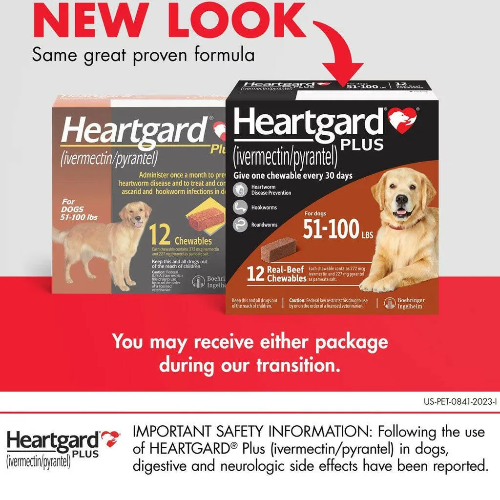 Heartgard Plus Heartworm Prevention Chews for Dogs 51-100 lbs