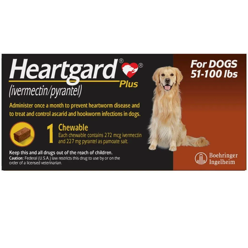 Heartgard Plus Heartworm Prevention Chews for Dogs 51-100 lbs