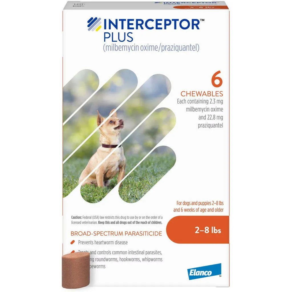 Interceptor Plus Chew for Dogs 2-8 lbs