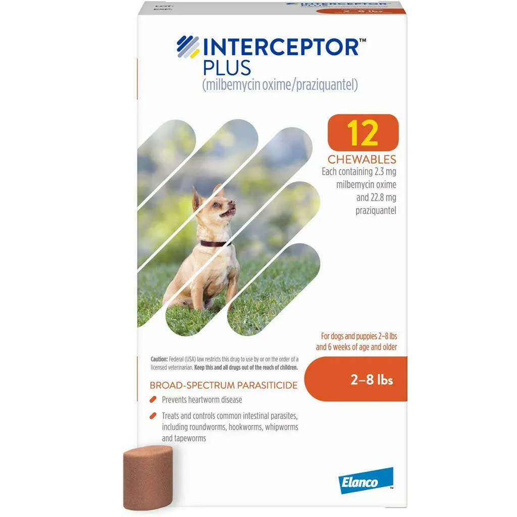 Interceptor Plus Chew for Dogs 2-8 lbs