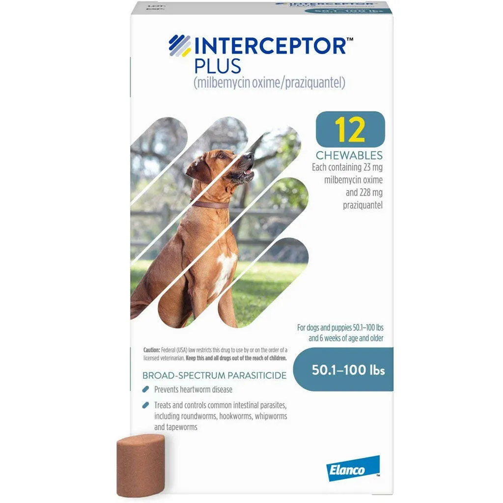 Interceptor Plus Chew for Dogs 50.1-100 lbs