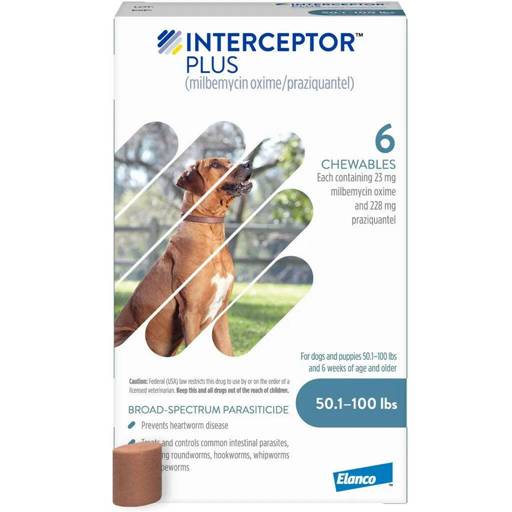 Interceptor Plus Chew for Dogs 50.1-100 lbs