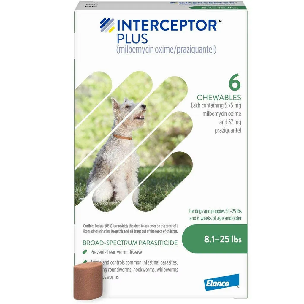 Interceptor Plus Chew for Dogs 8.1-25 lbs