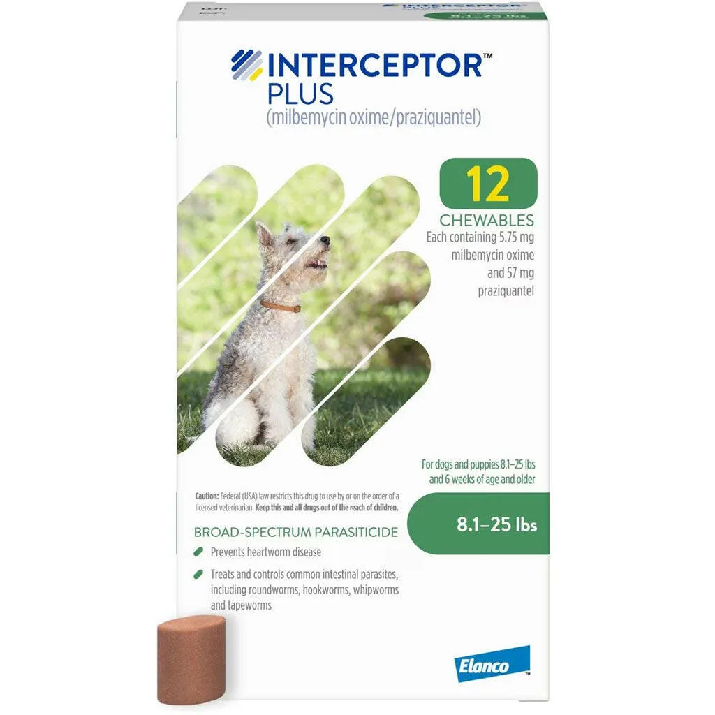Interceptor Plus Chew for Dogs 8.1-25 lbs