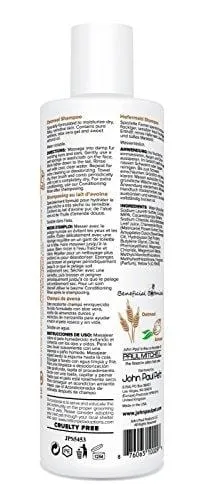 John Paul Pet Oatmeal Shampoo for Dogs and Cats, Sensitive Skin Formula Soothes and Moisturizes Dry Skin and Fur, 16-Ounce