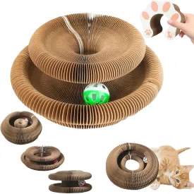 Kitty Kurlz, Kitty Kurlz Cat Toy with Bell Balls and Track Adventure, Cat Accordion Magic Organ Scratcher Board, Foldable Interactive Toy, Mental Physical Exercise for Indoor (1pcs)
