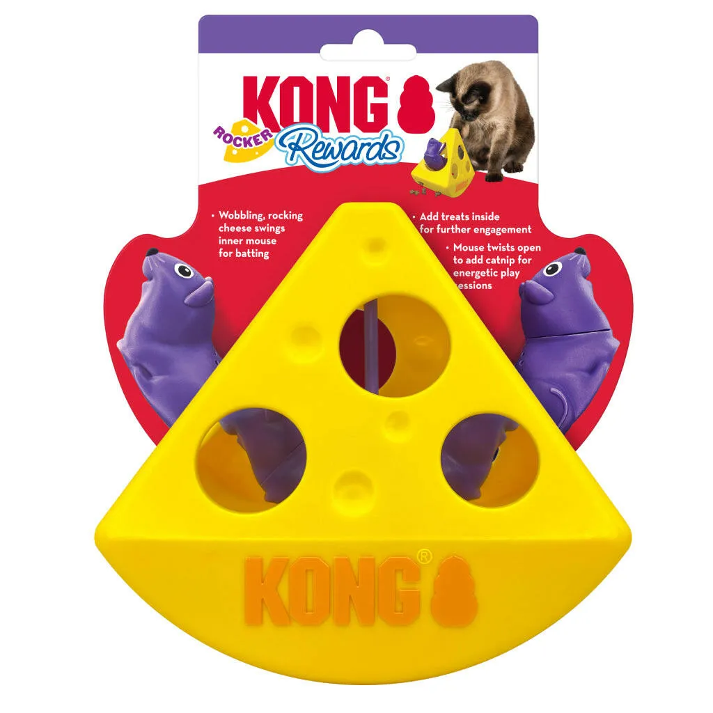 Kong Rewards Rocker Cheese Treat Dispenser Toy For Cats