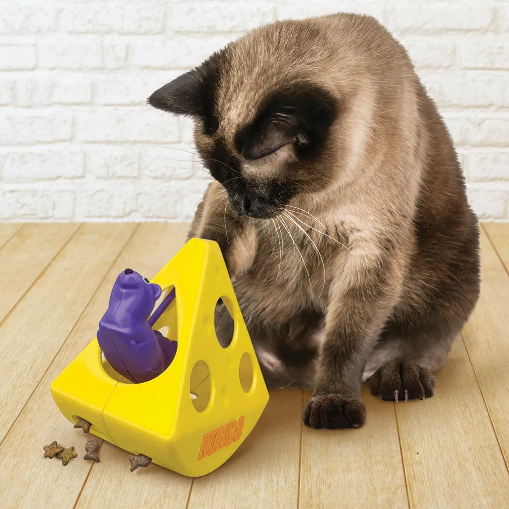Kong Rewards Rocker Cheese Treat Dispenser Toy For Cats