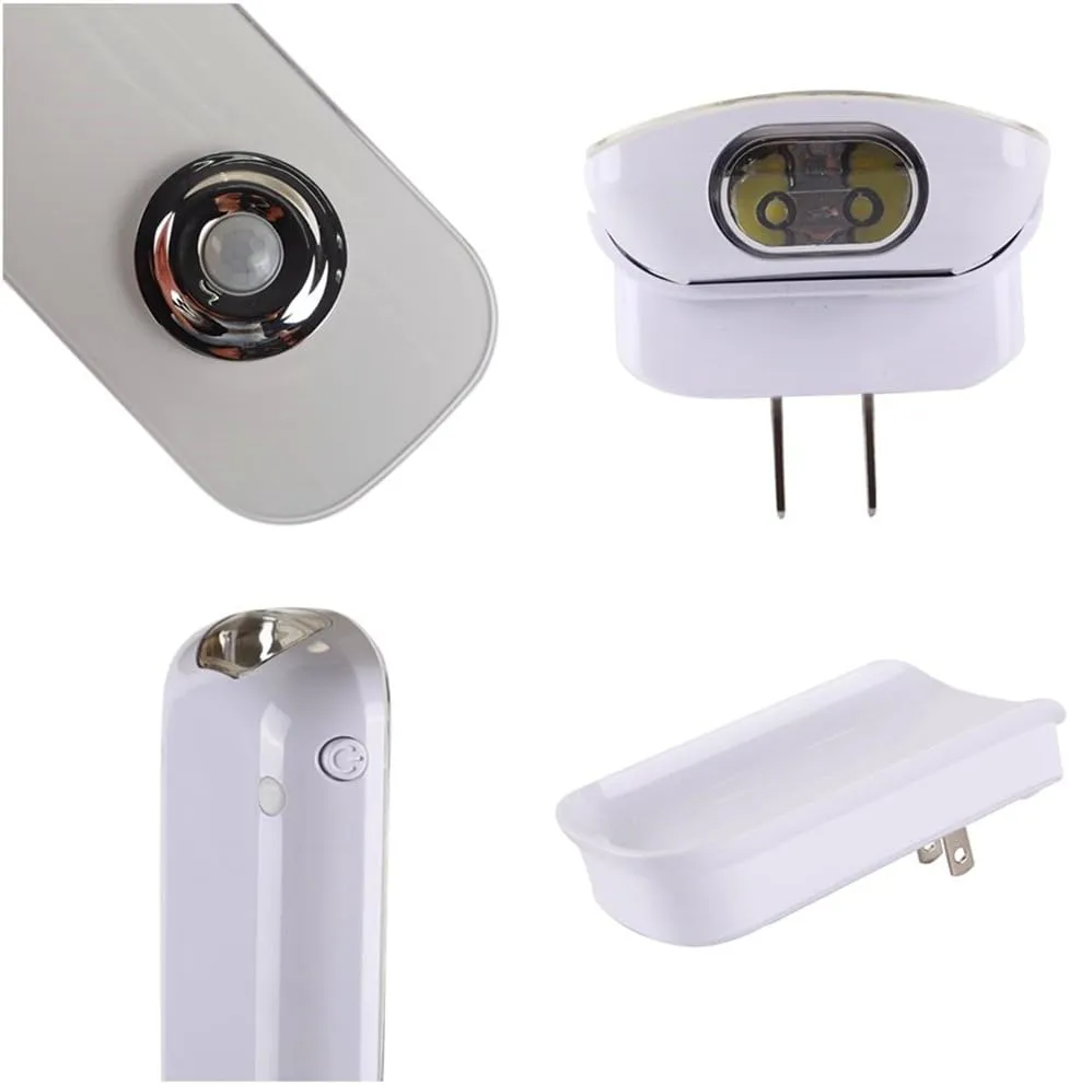 LED Motion Sensor Plug-in Night Light 2 Pack Flashlight Cut Light 3-in-1, Rechargeable Emergency Light, Auto Sensing Energy Saving Wall Mount Light Portable LED Torch - Blue