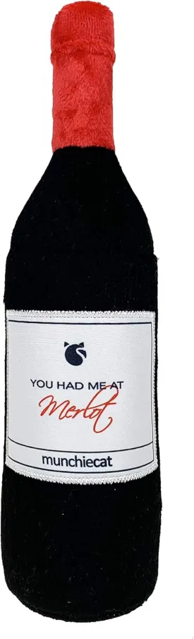 munchiecat Wine Bottle (Wine) Organic Catnip Toy, Feline Enrichment Kicker for Cats, Kittens, Durable design for play, USA made